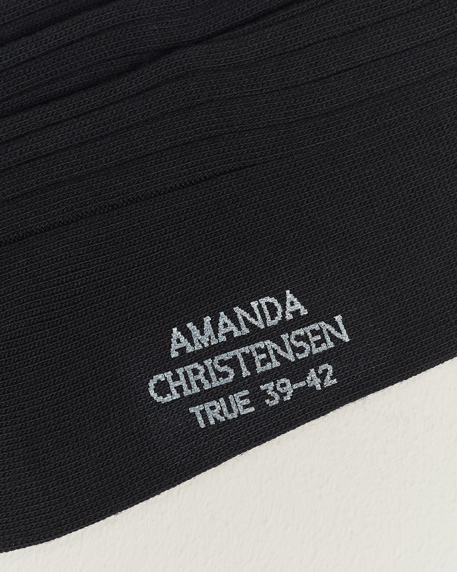 Herren | Unterwäsche | Amanda Christensen | 3-Pack True Cotton Ribbed Socks Black
