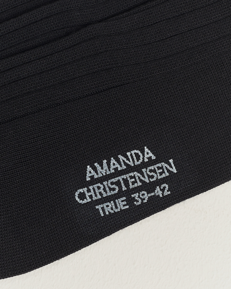 Men |  | Amanda Christensen | 3-Pack True Cotton Ribbed Socks Black