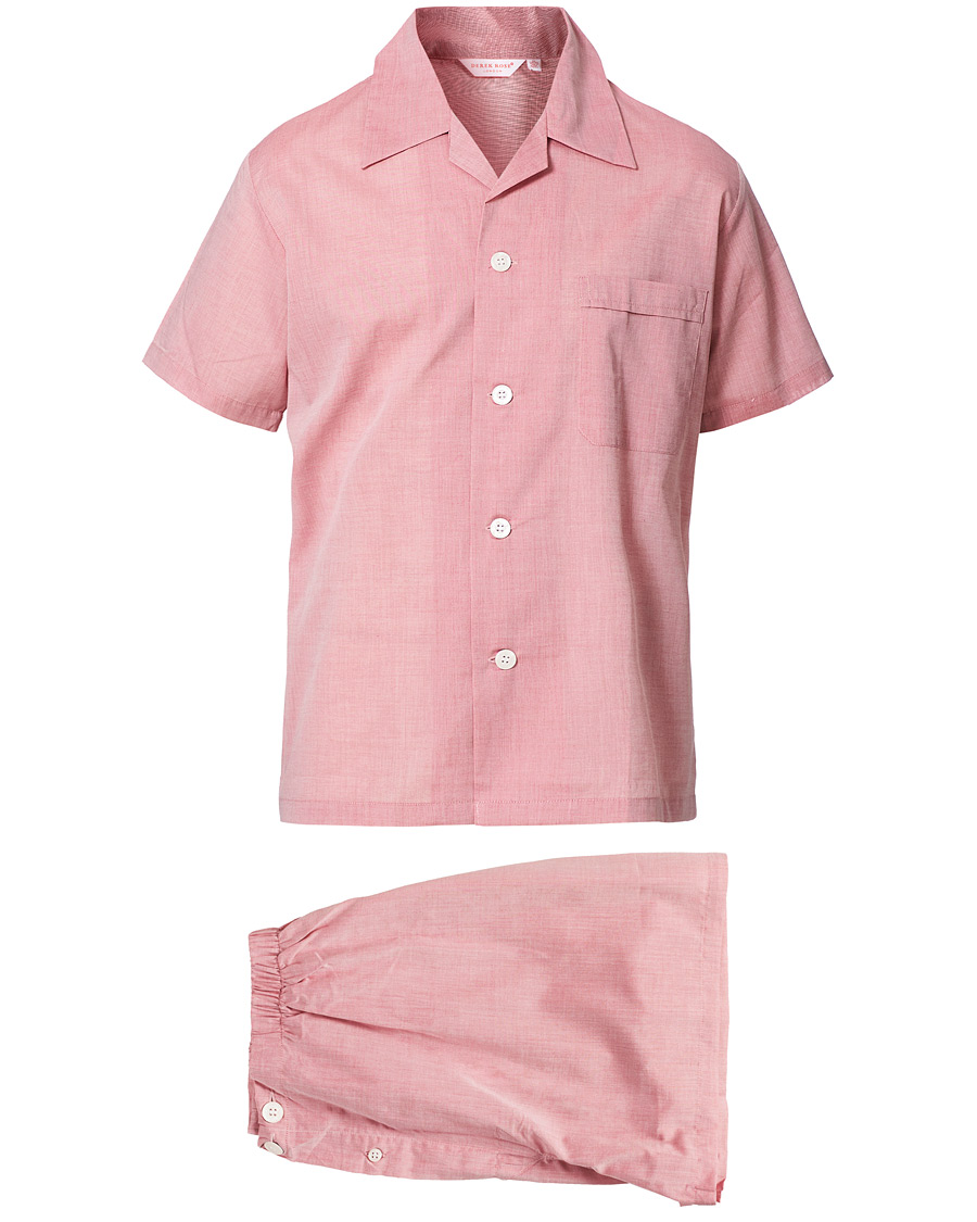 Herren | Schlafanzüge & Bademäntel | Derek Rose | Shortie Cotton Pyjama Set Red