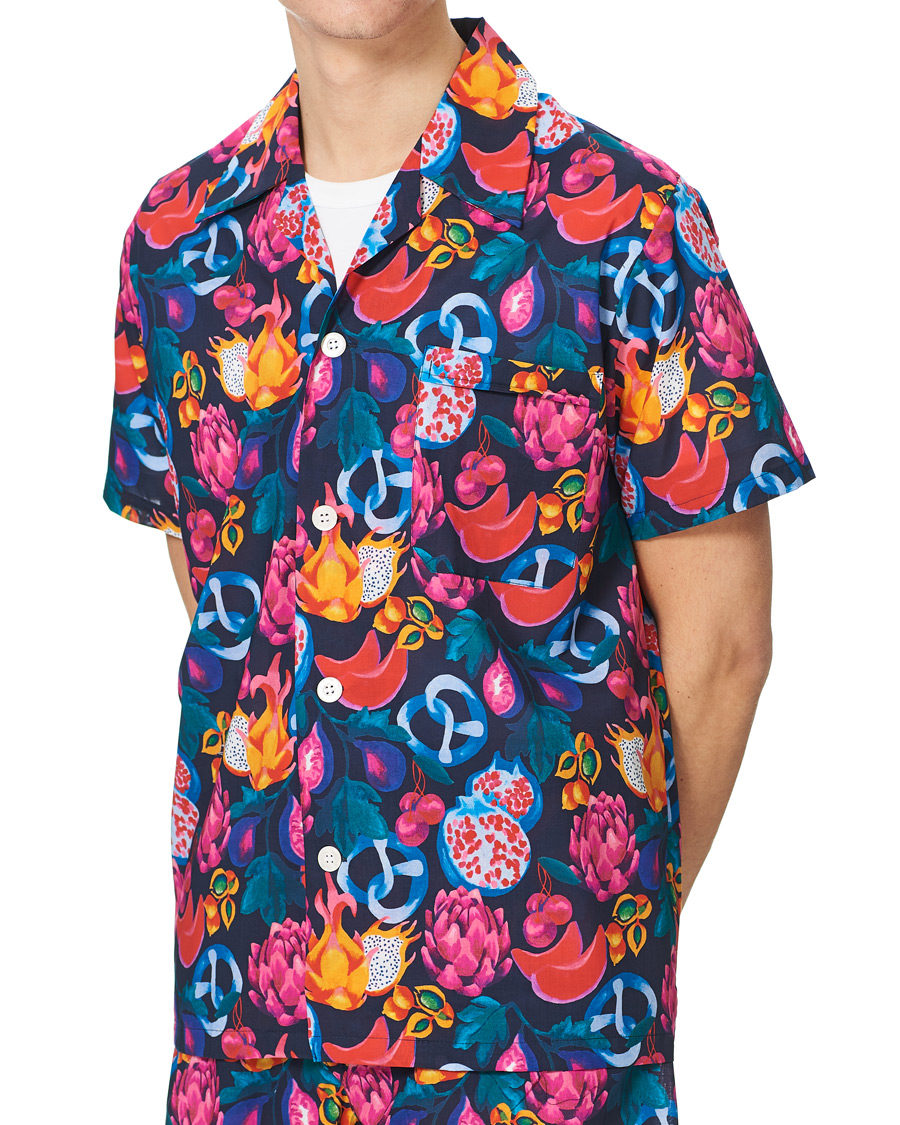 Herren | Schlafanzüge & Bademäntel | Derek Rose | Shortie Mutli Printed Cotton Pyjama Set Navy