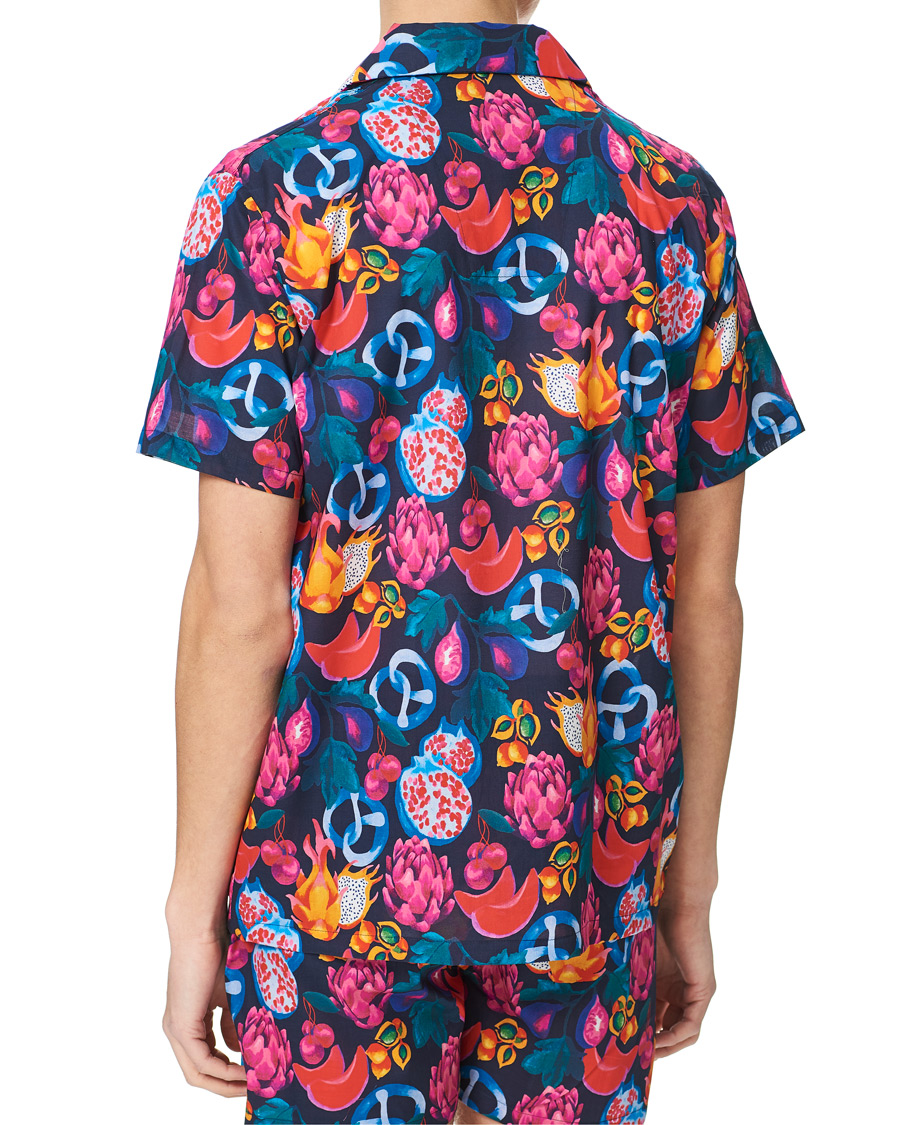 Herren | Schlafanzüge & Bademäntel | Derek Rose | Shortie Mutli Printed Cotton Pyjama Set Navy
