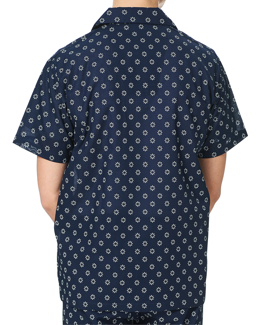 Herren | Schlafanzüge & Bademäntel | Derek Rose | Shortie Printed Cotton Pyjama Set Navy