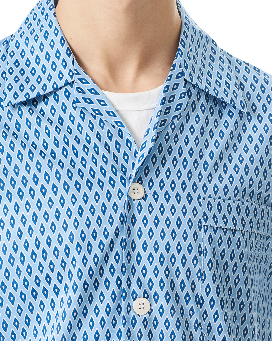 Herren | Schlafanzüge & Bademäntel | Derek Rose | Shortie Printed Cotton Pyjama Set Blue