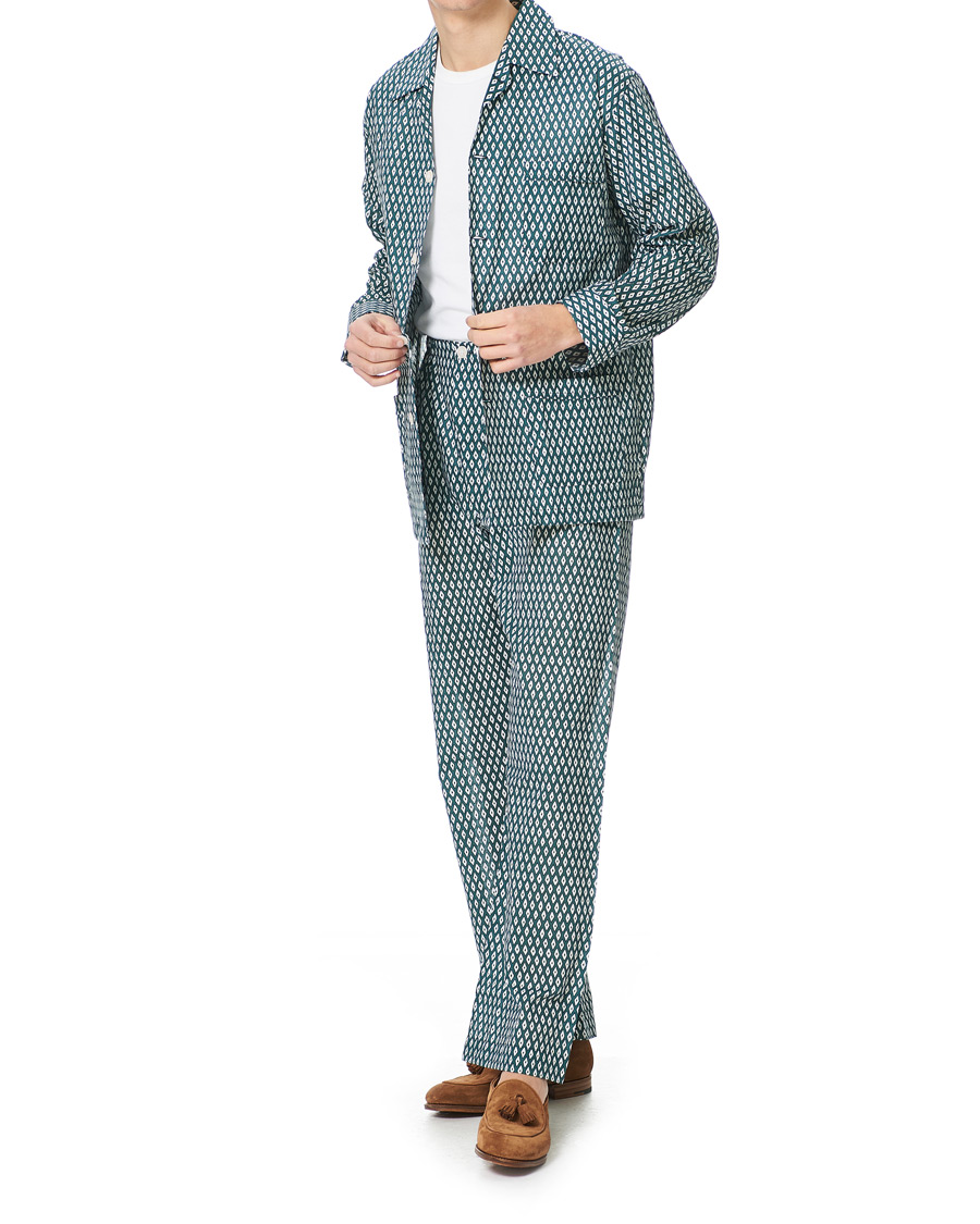 Herren | Schlafanzüge & Bademäntel | Derek Rose | Printed Cotton Pyjama Set Green