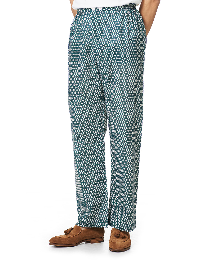 Herren | Schlafanzüge & Bademäntel | Derek Rose | Printed Cotton Pyjama Set Green