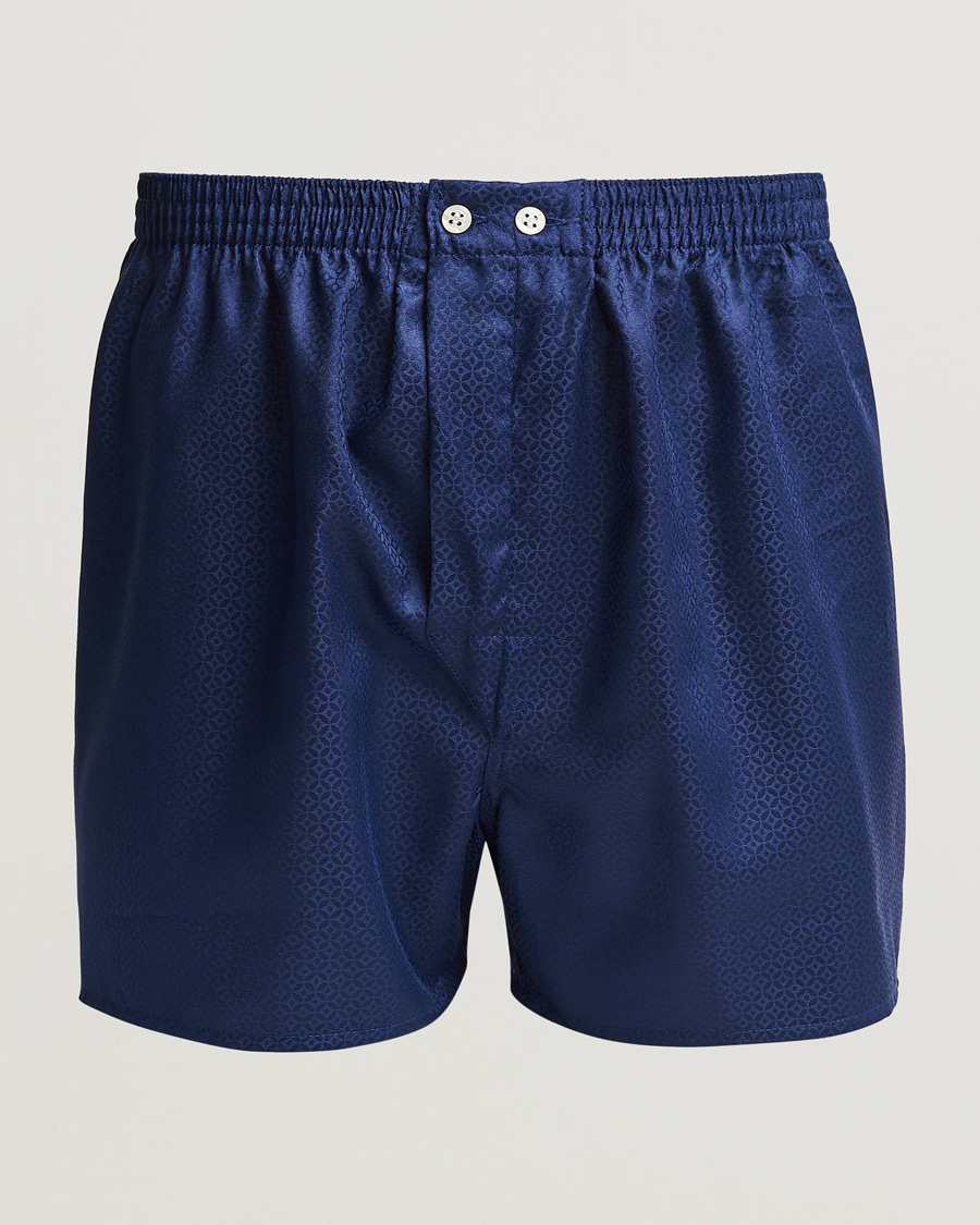 Herren | Unterwäsche | Derek Rose | Classic Fit Woven Cotton Boxer Shorts Navy
