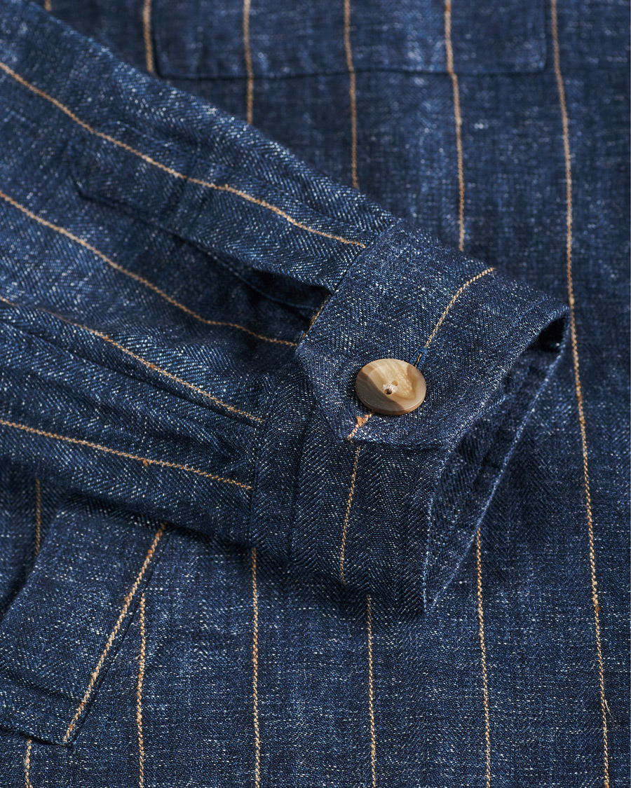 Herren | Hemden | Eton | Linen Twill Overshirt Navy