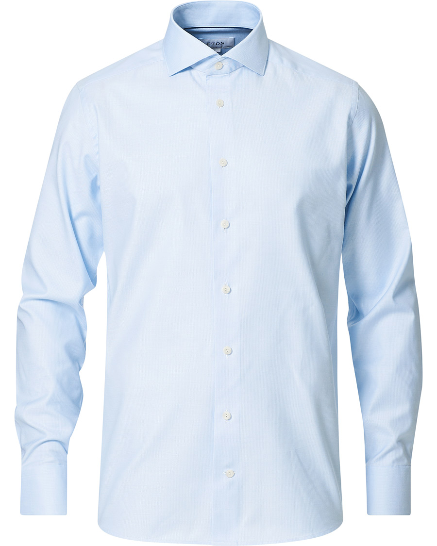 Herren | Hemden | Eton | Cotton Lyocell Stretch Wide Spread Shirt Light Blue