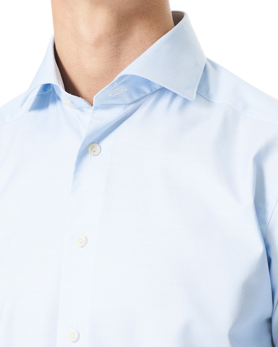 Herren | Hemden | Eton | Cotton Lyocell Stretch Wide Spread Shirt Light Blue