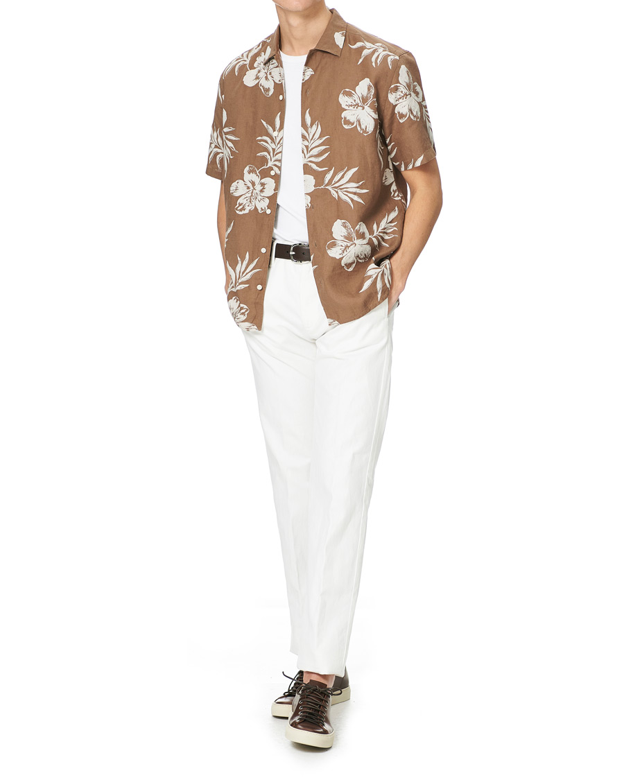 Herren | Hemden | Eton | Linen Resort Short Sleeve Shirt Hibiscus