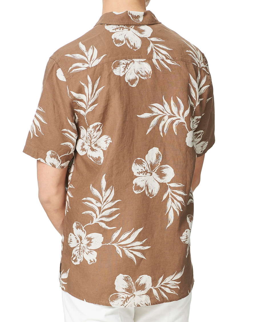 Herren | Hemden | Eton | Linen Resort Short Sleeve Shirt Hibiscus