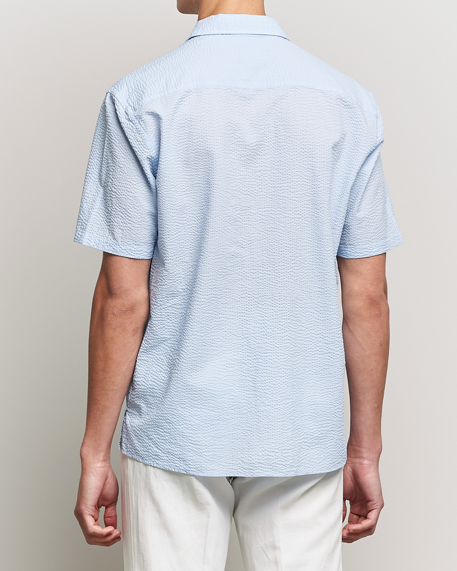 Herren | Hemden | Eton | Seersucker Short Sleeve Shirt Light Blue