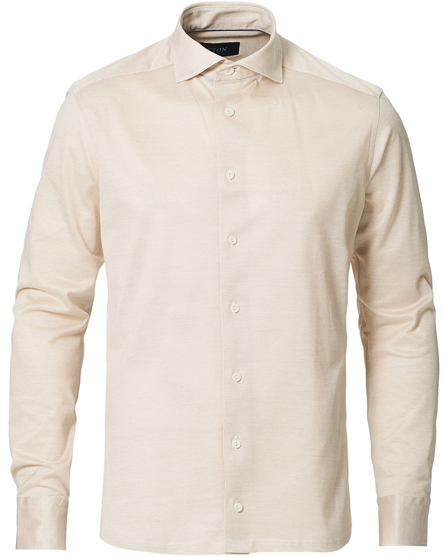 Herren | Hemden | Eton | Oxford Piqué Shirt Beige