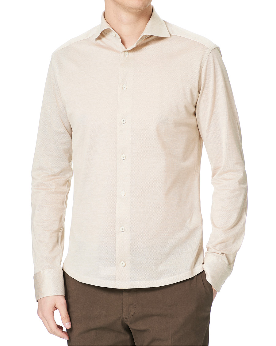 Herren | Hemden | Eton | Oxford Piqué Shirt Beige