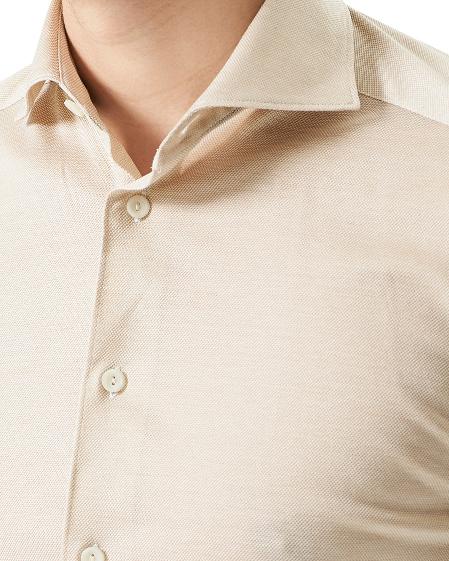 Herren | Hemden | Eton | Oxford Piqué Shirt Beige
