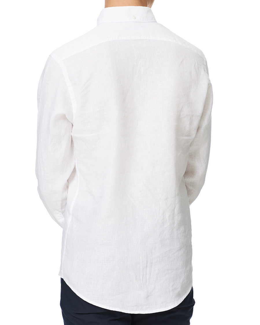 Herren | Hemden | Eton | Slim Fit Button Down Linen Shirt White