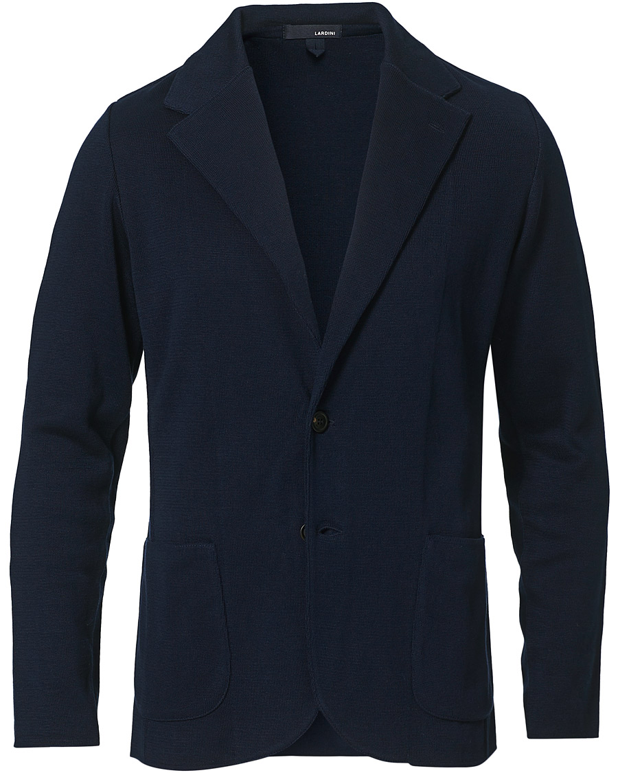 Herren | Sakkos | Lardini | Knitted Cotton Blazer Navy