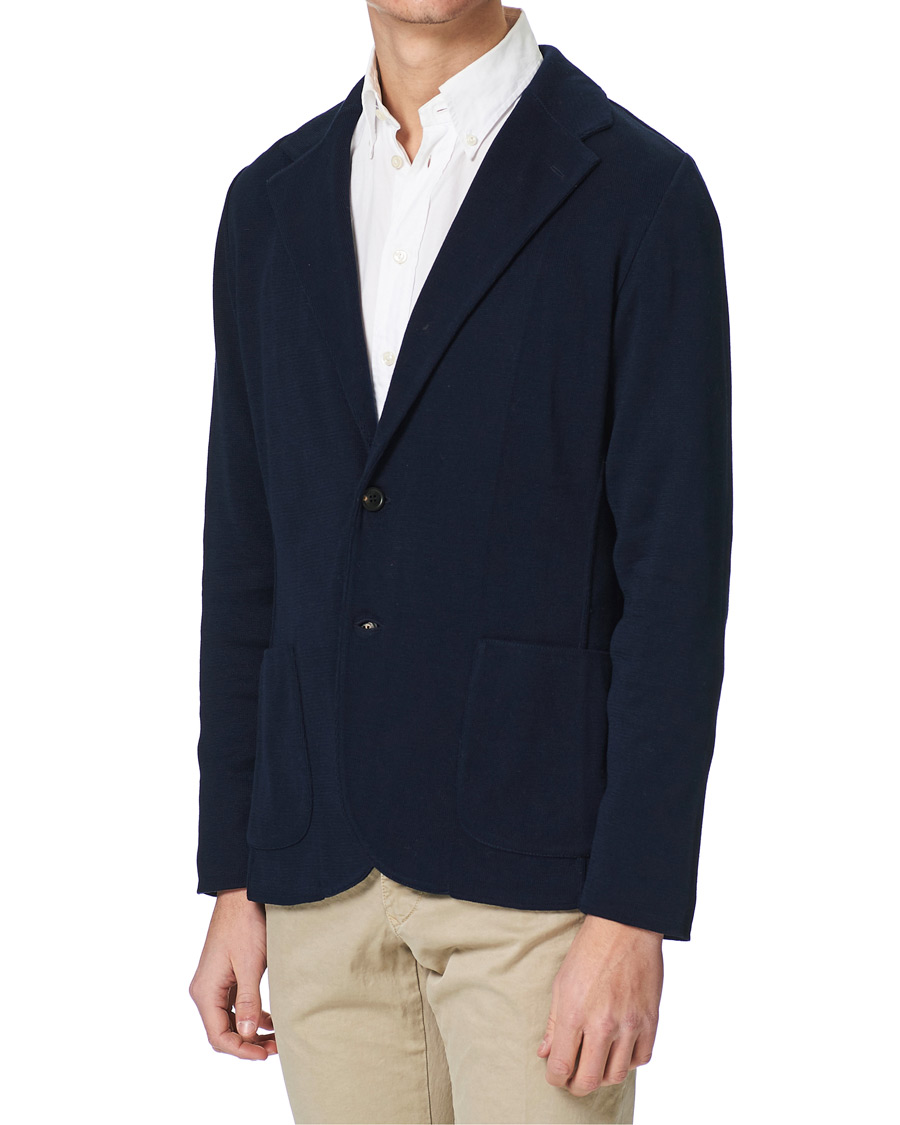 Herren | Sakkos | Lardini | Knitted Cotton Blazer Navy