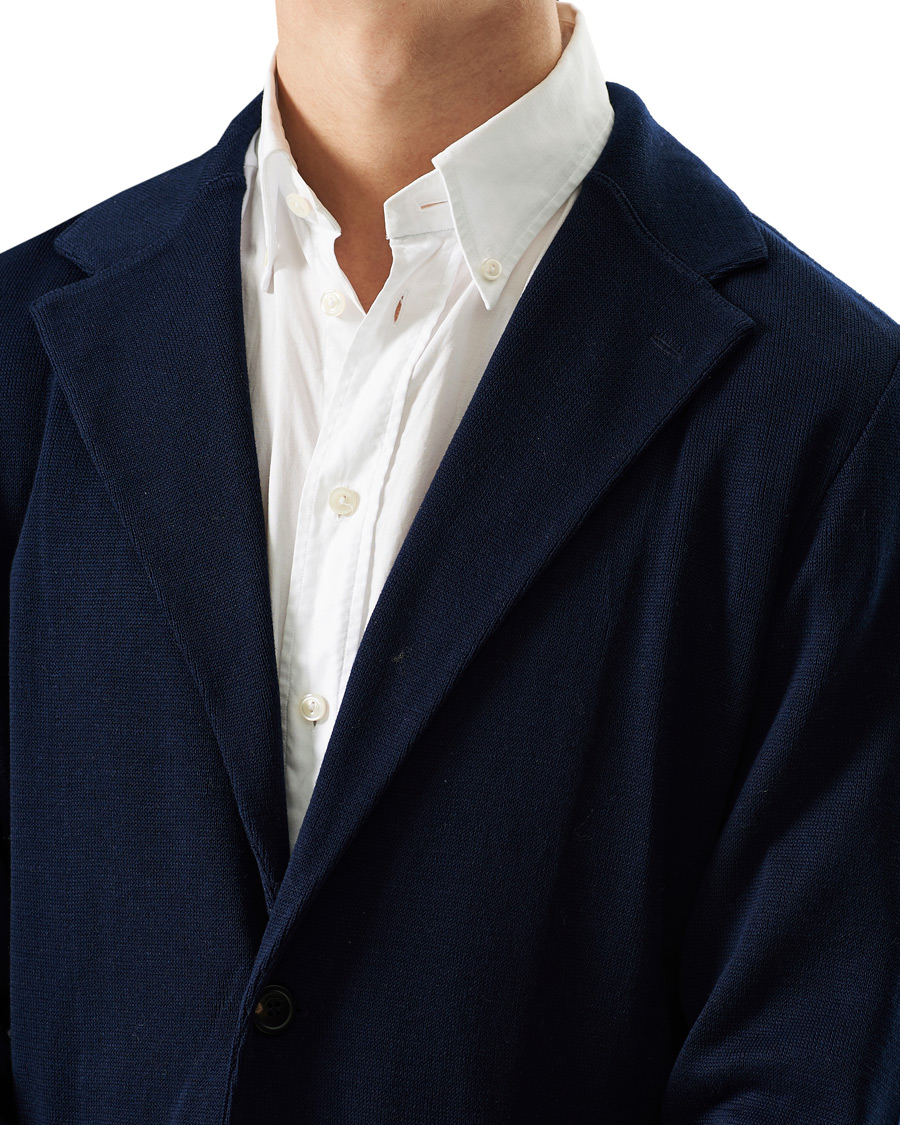 Herren | Sakkos | Lardini | Knitted Cotton Blazer Navy