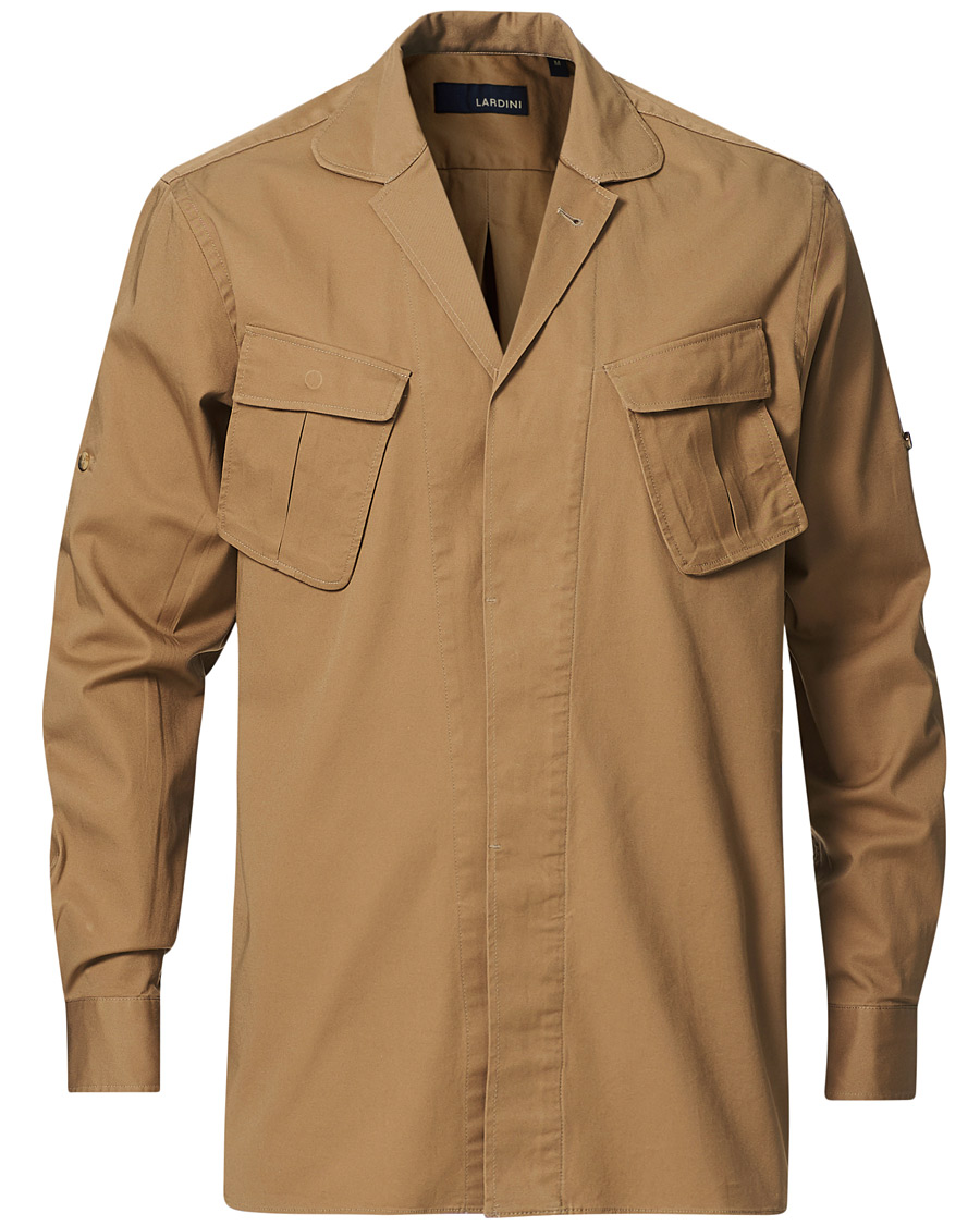 Herren | Hemden | Lardini | Cotton Safari Pocket Overshirt Sand