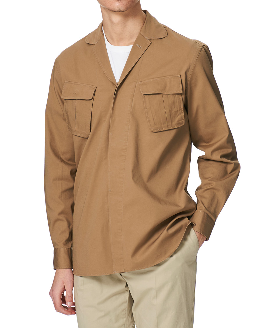 Herren | Hemden | Lardini | Cotton Safari Pocket Overshirt Sand