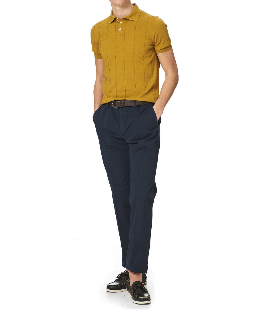 Herren | Poloshirts | Lardini | Cotton Crèpe Knitted Polo Mustard