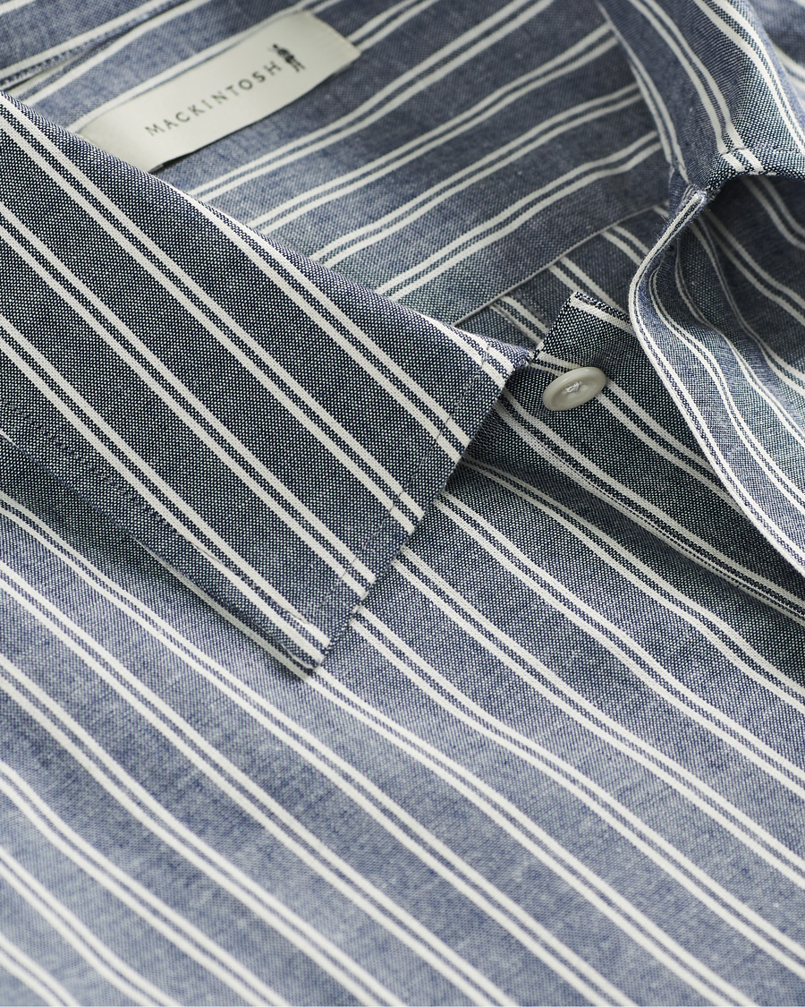 Herren | Hemden | Mackintosh | Military Shirt Blue White