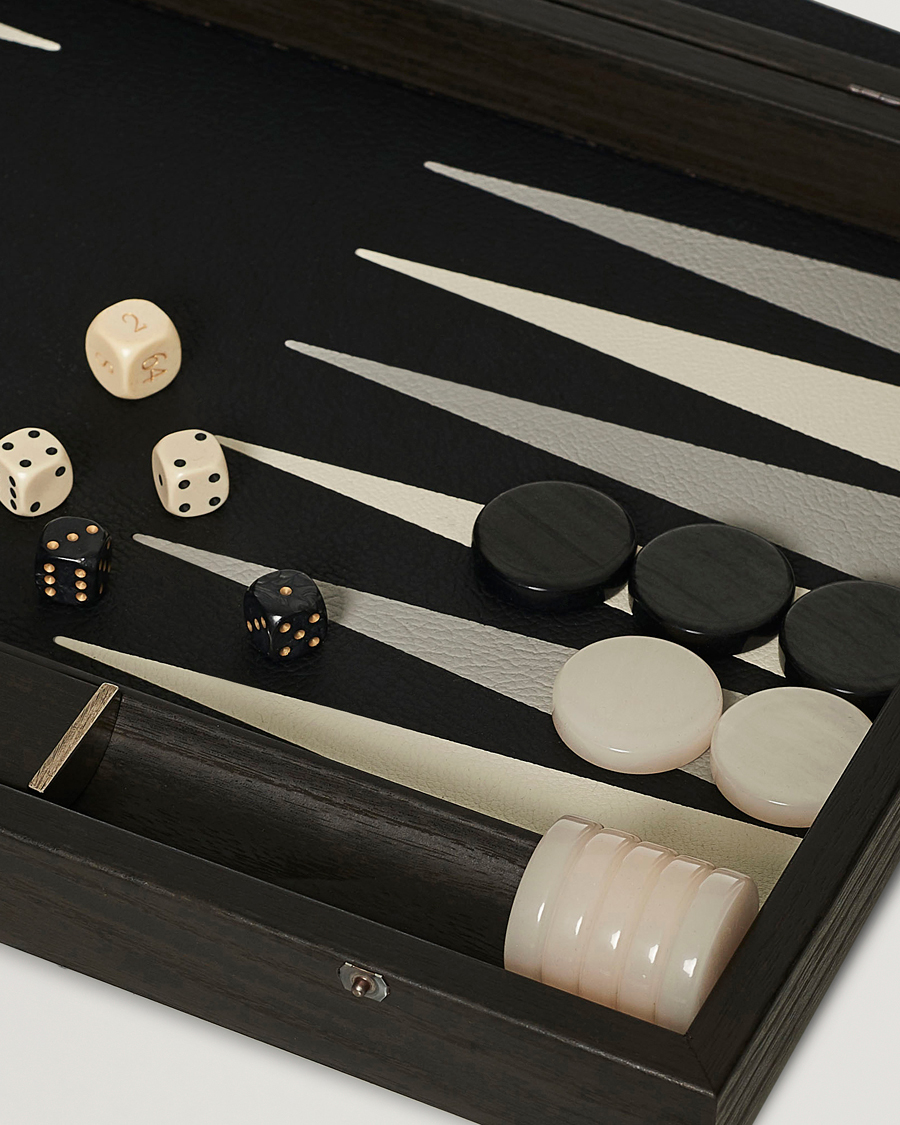 Herren | Spiel und Freizeit | Manopoulos | Classic Leatherette Backgammon Set Black