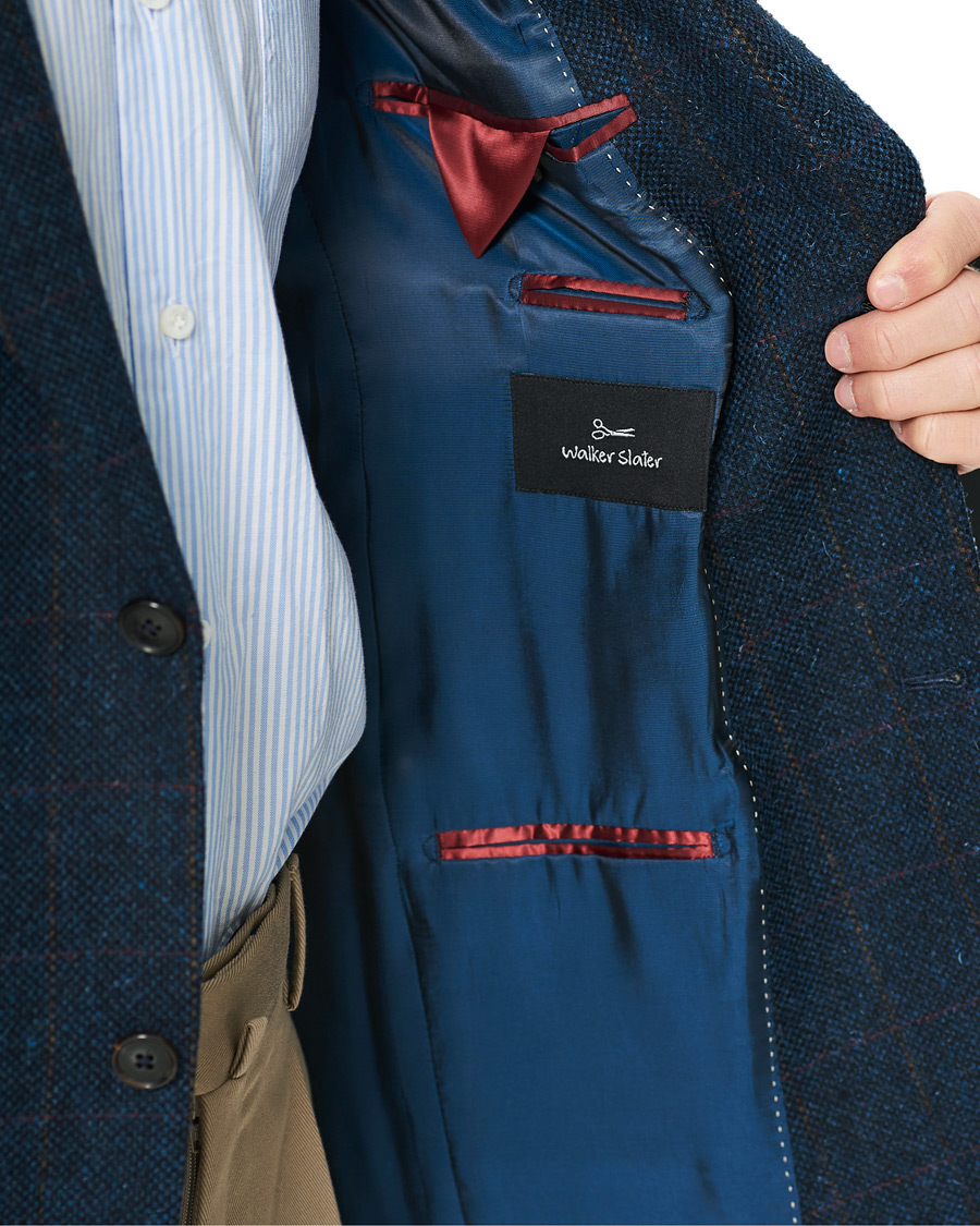 Herren | Sakkos | Walker Slater | William Lambswool Tweed Jacket Navy Red