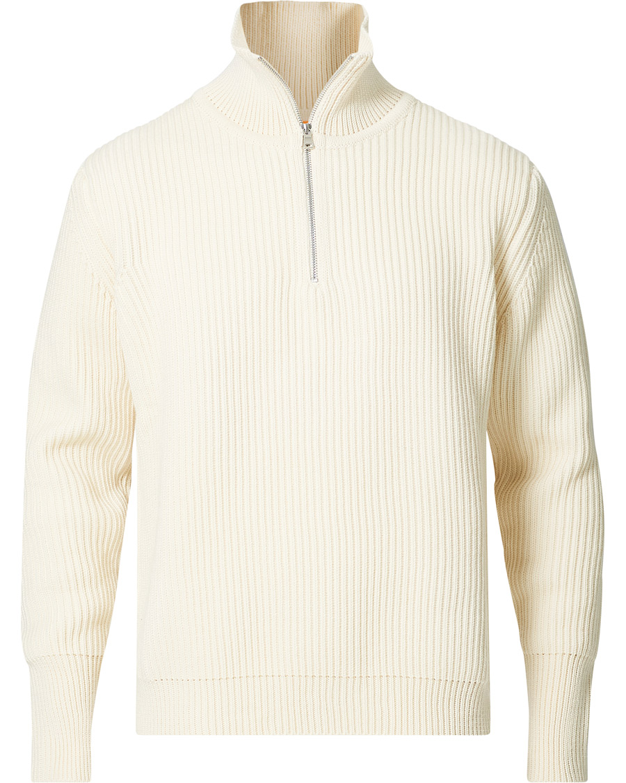 Herren | Pullover | Andersen-Andersen | Navy Half Zip Off White