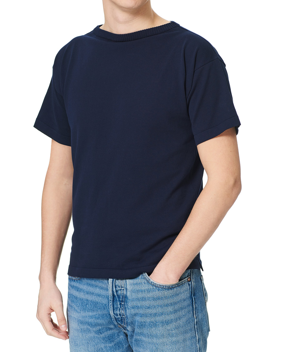 Herren | T-Shirts | Andersen-Andersen | Boatsman Short Sleeve Tee Royal Blue