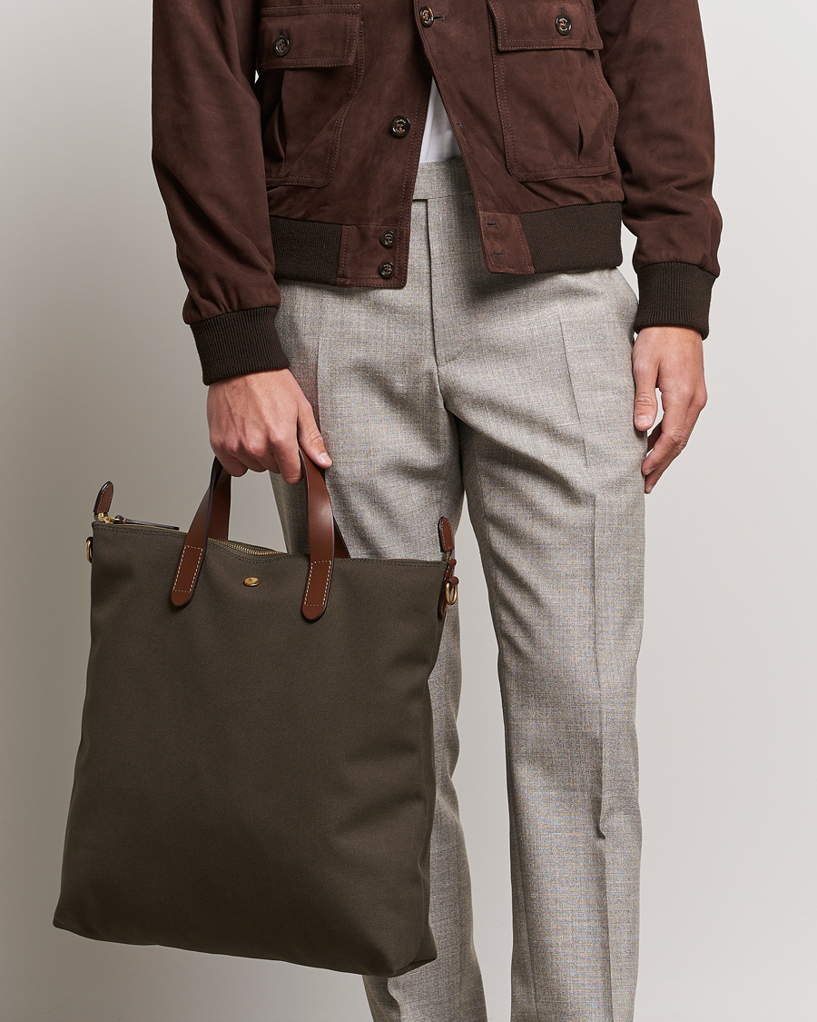 Herren | New Nordics | Mismo | M/S Canvas Shopper Army/Cuoio