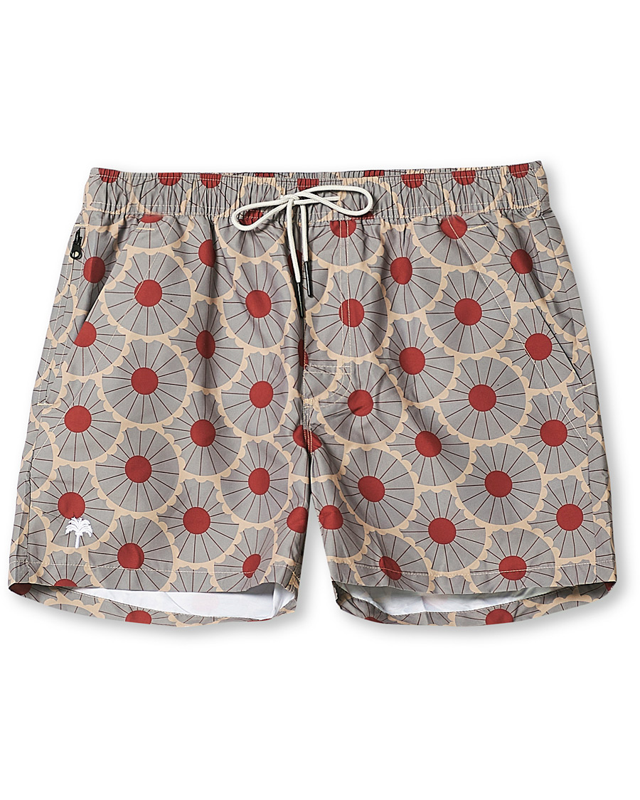 Herren | Badehosen | OAS | Printed Swim Shorts Grey Gatsby