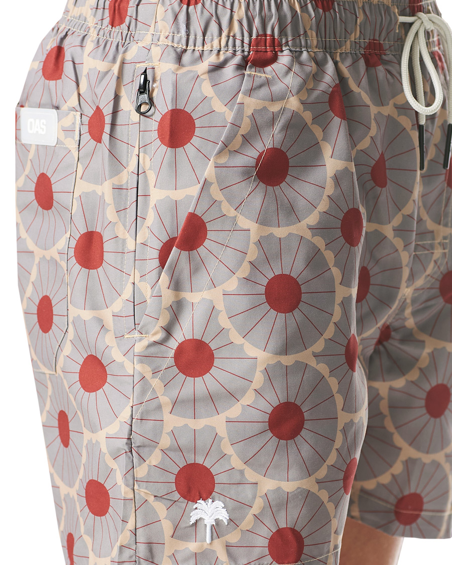 Herren | Badehosen | OAS | Printed Swim Shorts Grey Gatsby