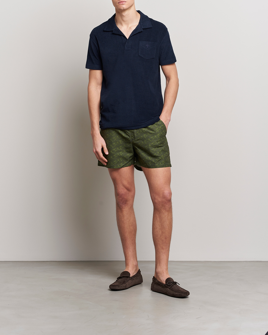 Herren | Badehosen | OAS | Printed Swimshorts Green Squiggle