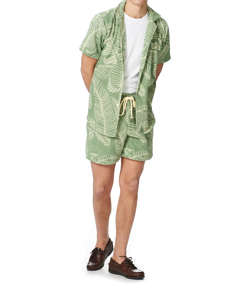 Herren | Hemden | OAS | Banana Leaf Short Sleeve Terry Shirt Green