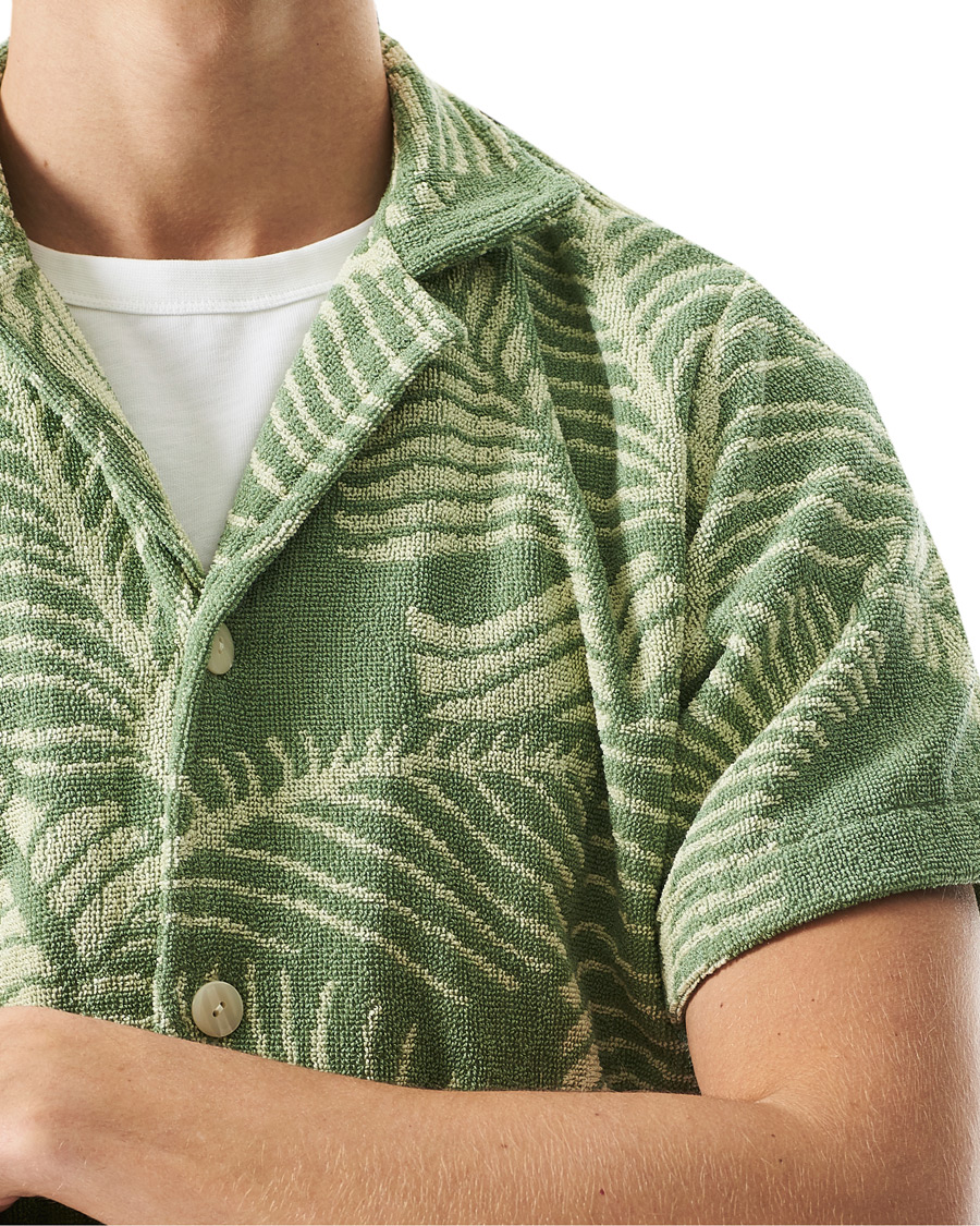 Herren | Hemden | OAS | Banana Leaf Short Sleeve Terry Shirt Green