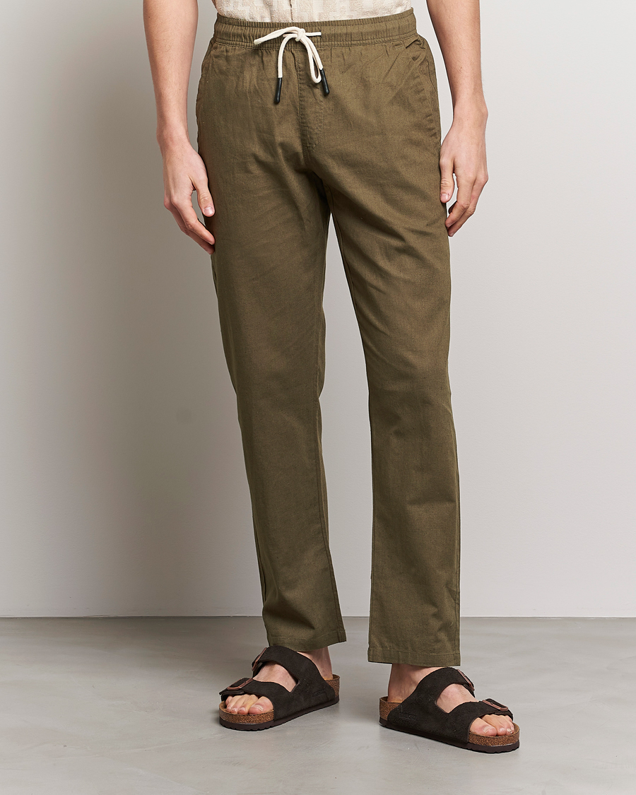 Herren | Kleidung | OAS | Linen Long Pants Army