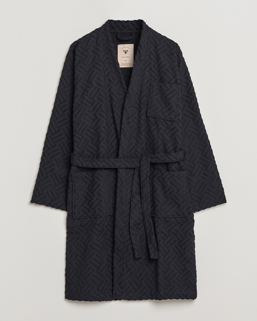 Herren | Schlafanzüge & Bademäntel | OAS | Terry Robe Black Crossroad