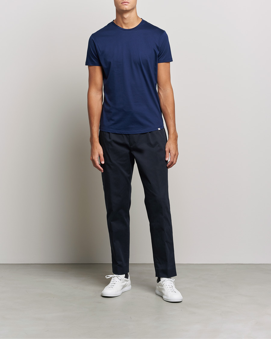 Herren | T-Shirts | Orlebar Brown | OB Crew Neck Mercerised Cotton Tee Navy