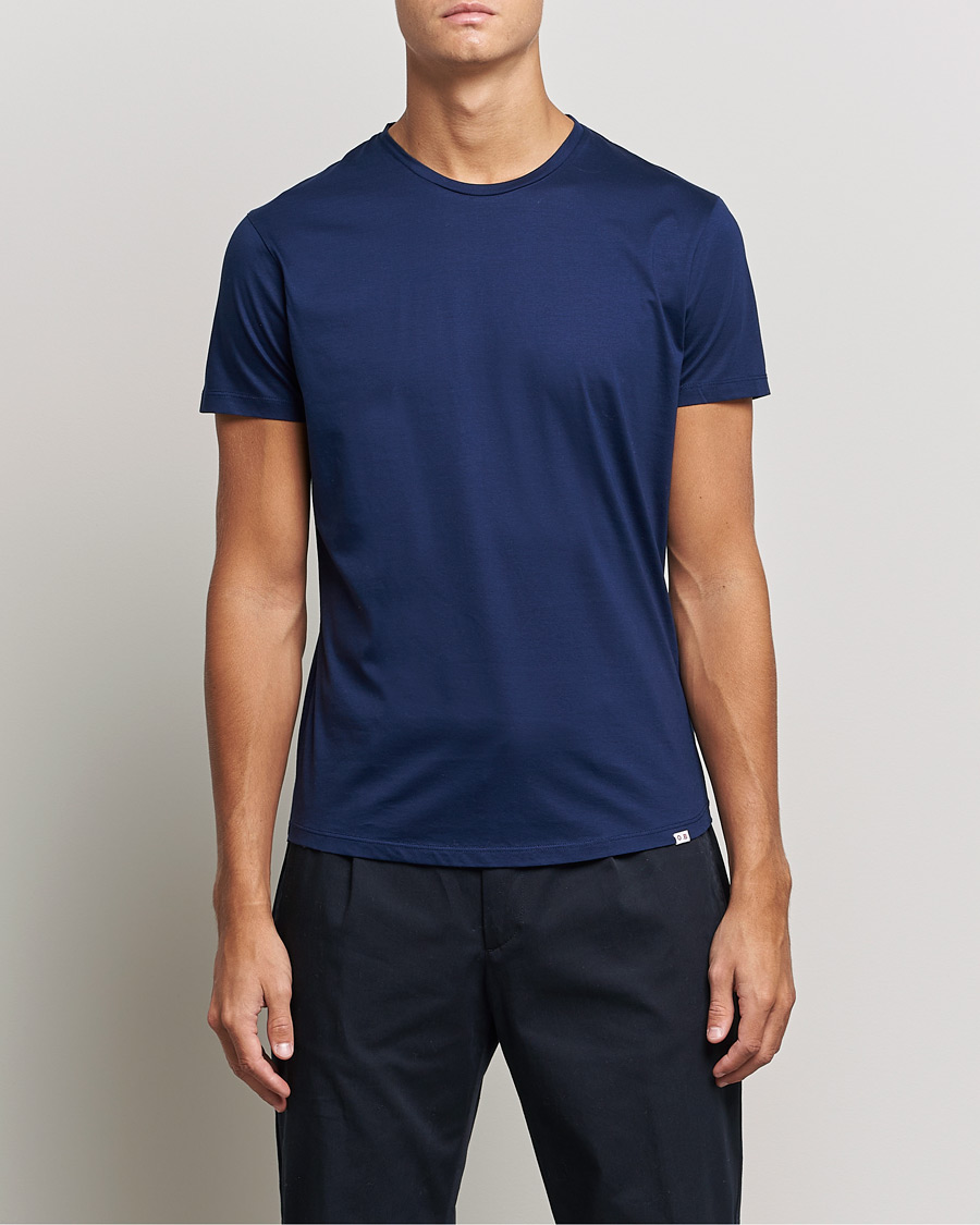 Herren | T-Shirts | Orlebar Brown | OB Crew Neck Mercerised Cotton Tee Navy