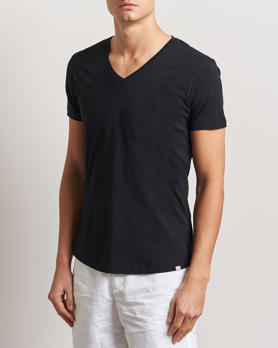 Herren | Best of British | Orlebar Brown | OB V-Neck Tee Black