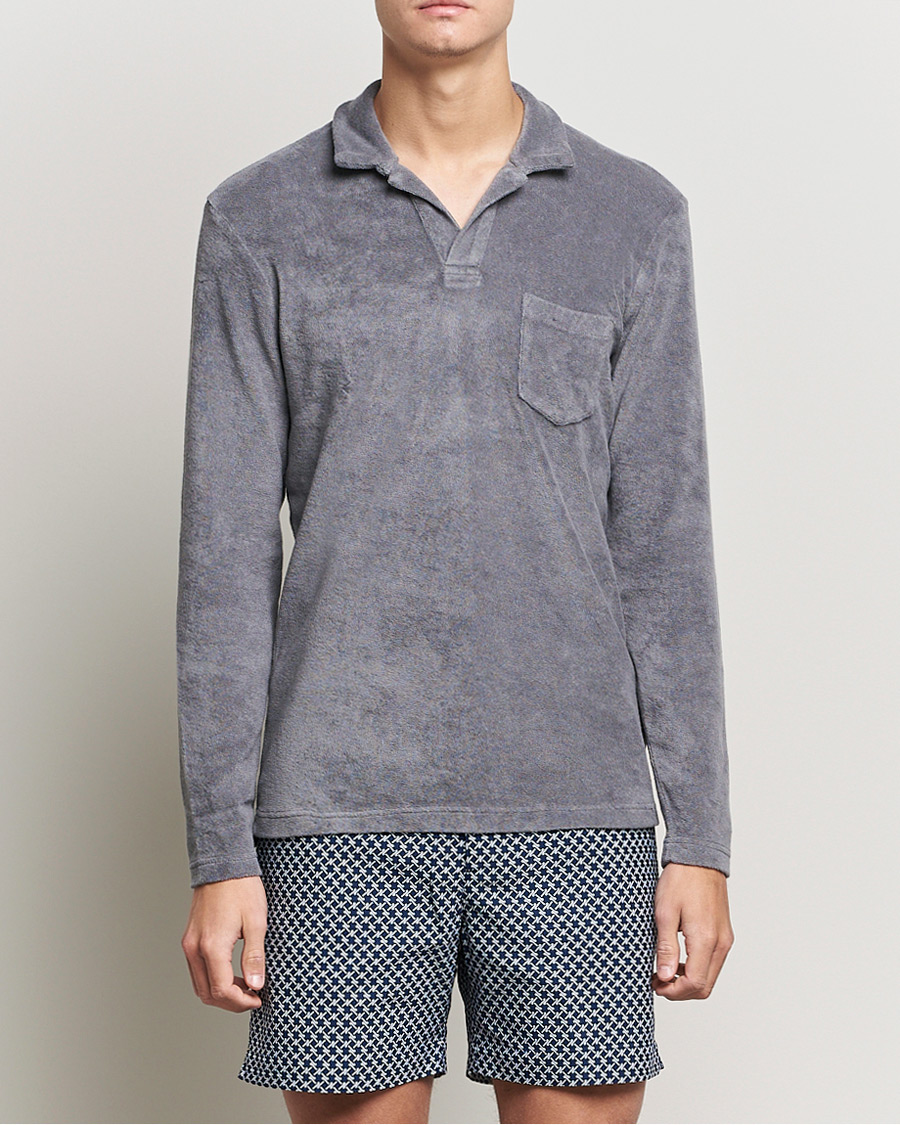 Herren | | Orlebar Brown | Terry Long Sleeve Polo Granite
