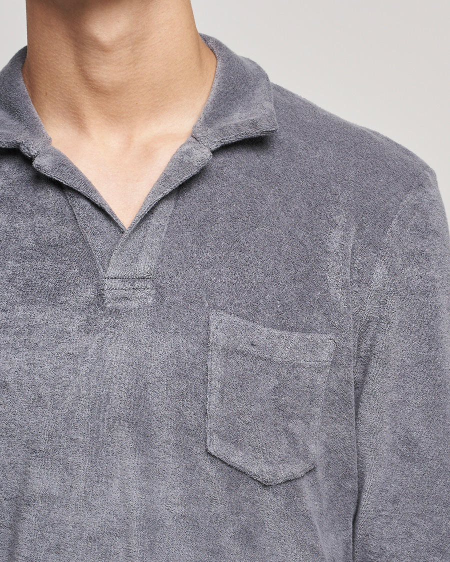 Herren | Pullover | Orlebar Brown | Terry Long Sleeve Polo Granite