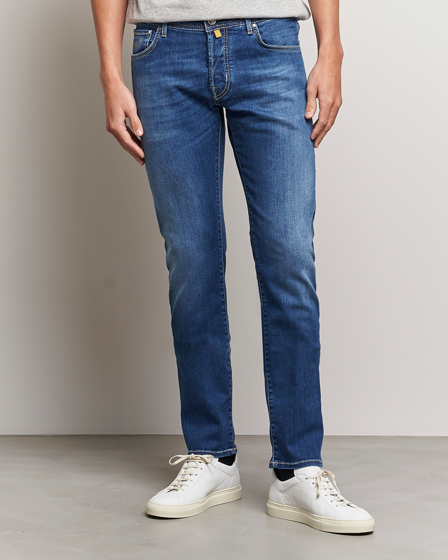 Herren | Italian Department | Jacob Cohën | Nick 622 Slim Fit Stretch Jeans Stone Wash