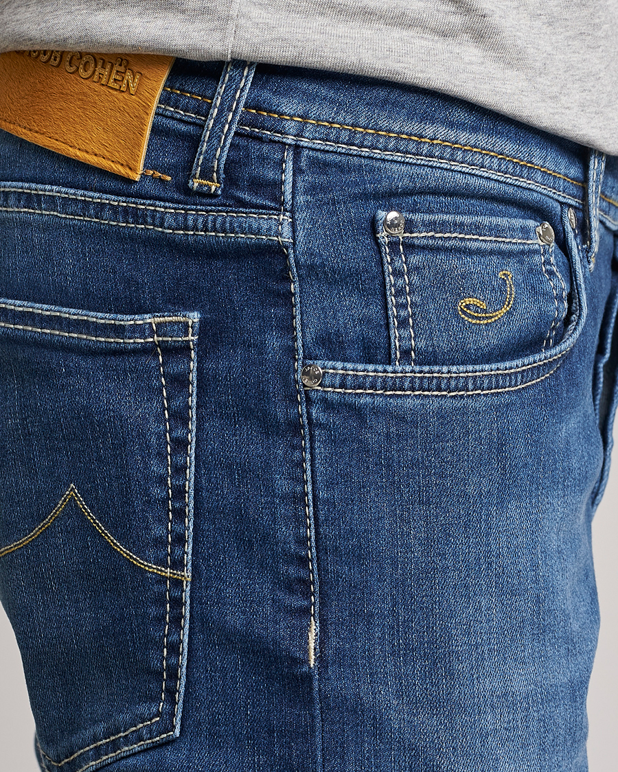 Herren | Jeans | Jacob Cohën | Nick 622 Slim Fit Stretch Jeans Stone Wash