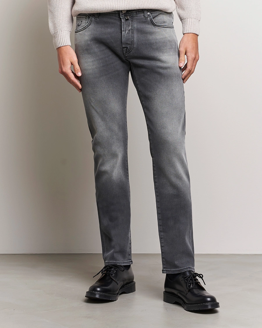 Herren | Graue Jeans | Jacob Cohën | Nick 622 Slim Fit Stretch Jeans Black Medium Wash
