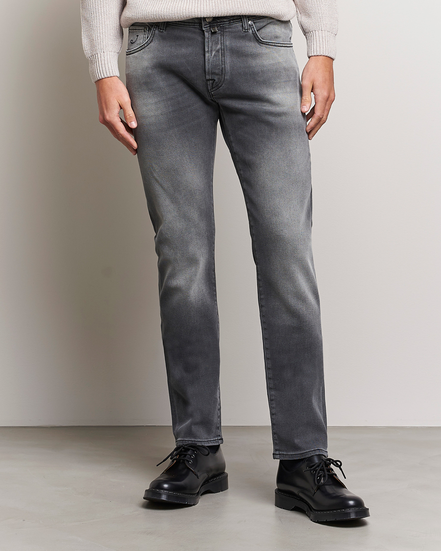 Herren | Graue Jeans | Jacob Cohën | Nick 622 Slim Fit Stretch Jeans Black Medium Wash