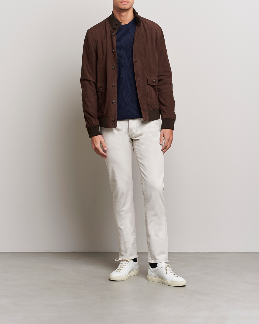 Herren | 5-Pocket-Hosen  | Jacob Cohën | Bard Garment Dyed Gabardine Trousers Beige