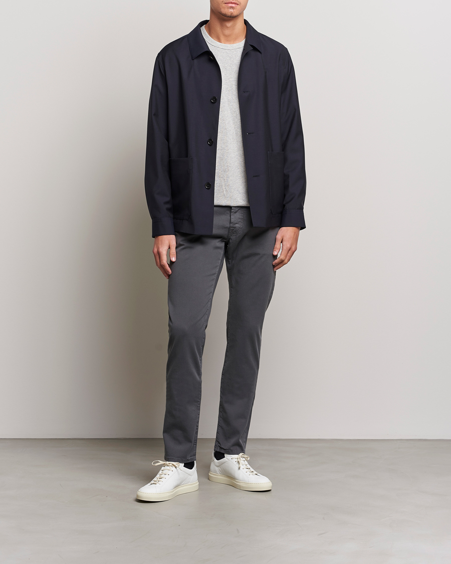 Herren | 5-Pocket-Hosen  | Jacob Cohën | Bard Garment Dyed Gabardine Trousers Grey